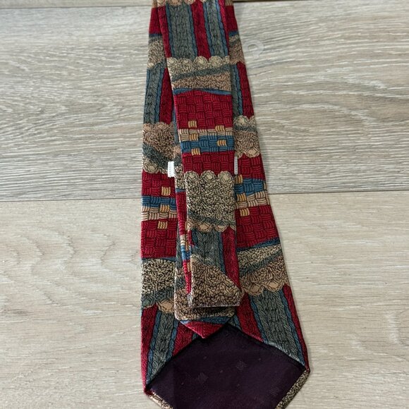 Evan Picone Tie Mens Silk Abstract Pattern Classic Necktie 56 Inch Wide - Picture 3 of 4